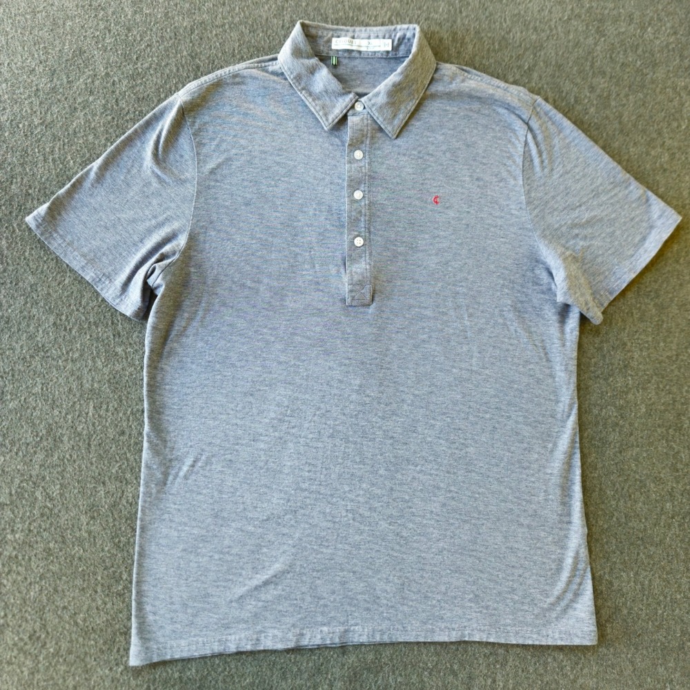 Criquet Slim Fit Top-Shelf Range Polo XL Gray Pima Cotton Flex Golf Preppy EUC